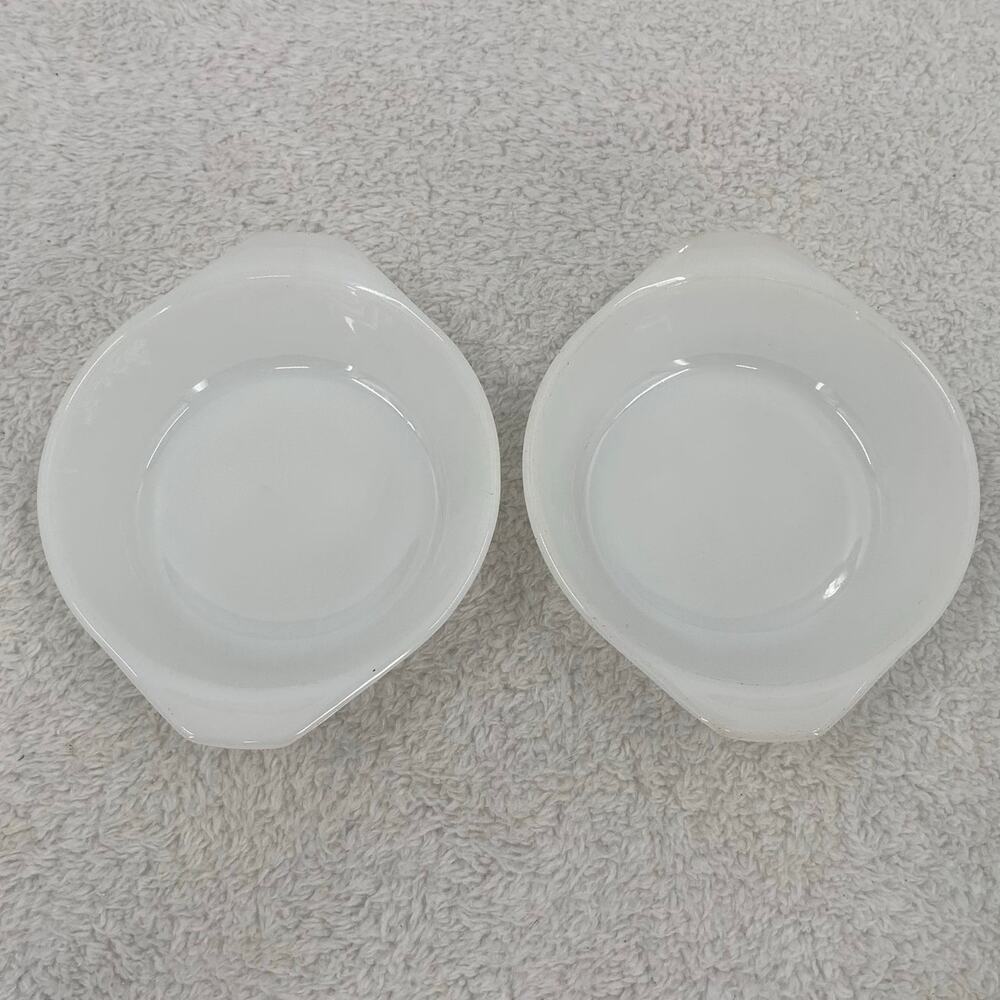 Anchor Hocking Fire King Ovenware 2pk Milk Glass Small Bowls Swirl Made in USA